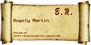 Bogoly Martin névjegykártya